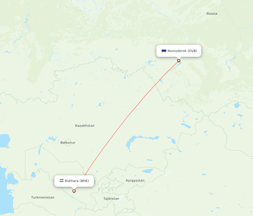 OVB-BHK flight routes