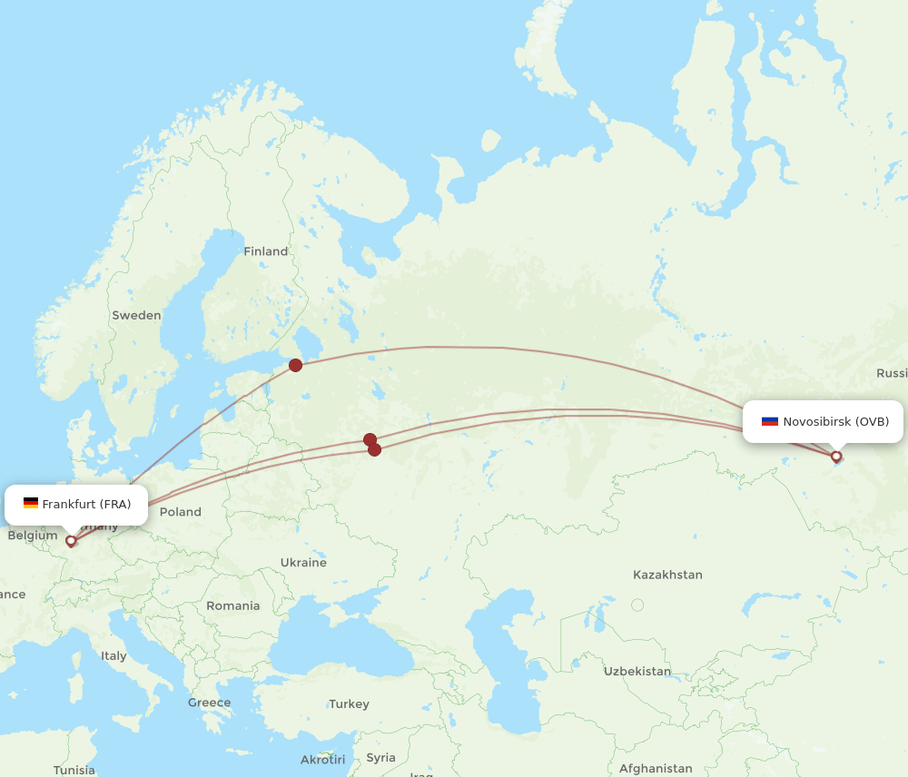 OVB-FRA flight routes