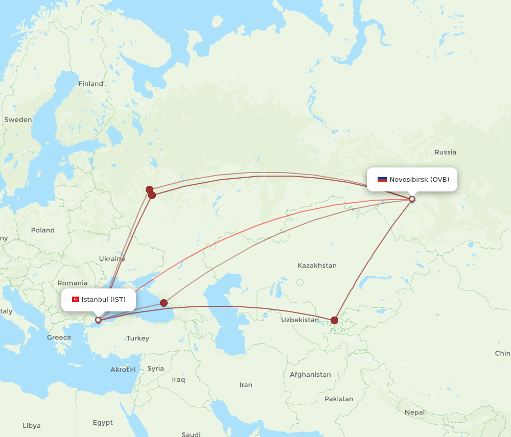 OVB-IST flight routes