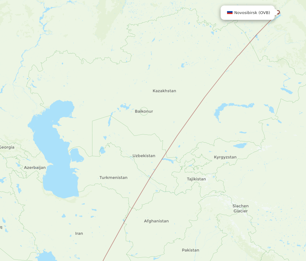 OVB-RUH flight routes