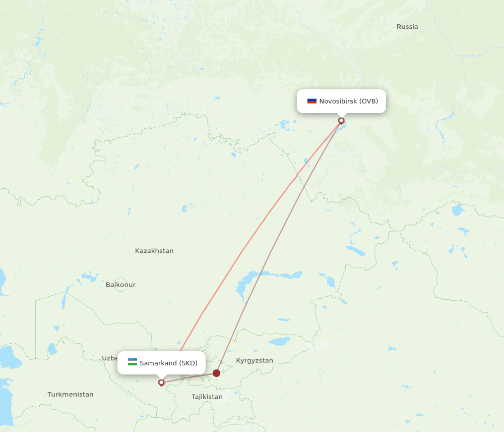 OVB to SKD flights and routes map