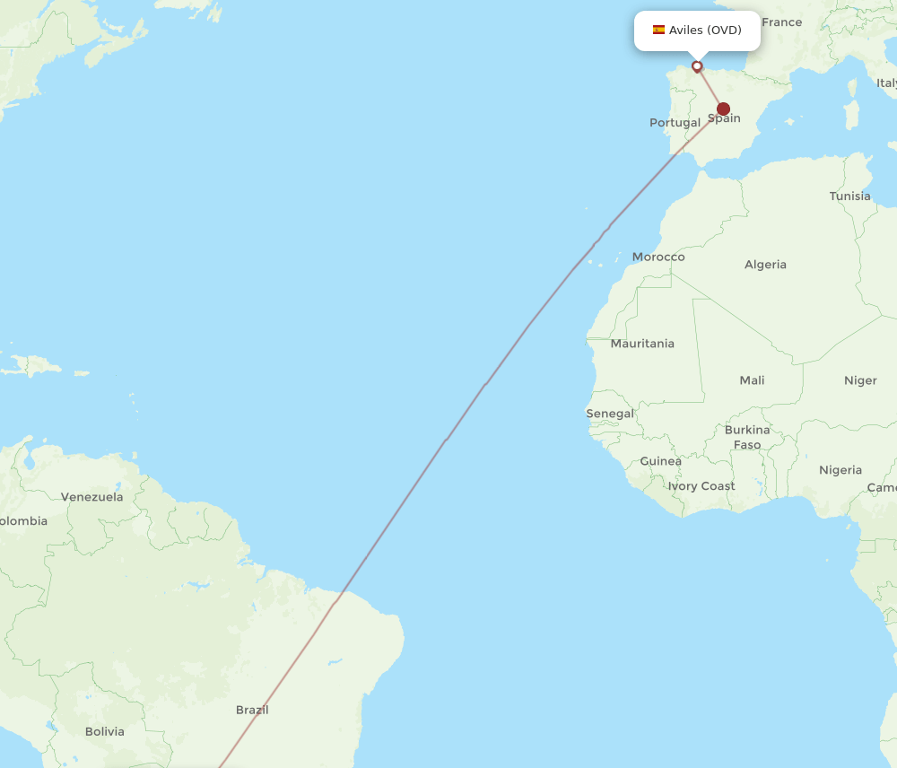 OVD-ASU flight routes
