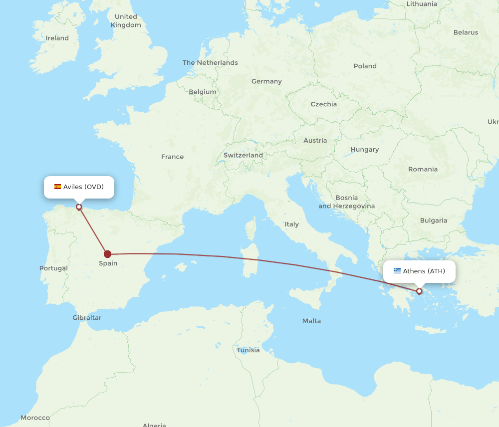 OVD-ATH flight routes