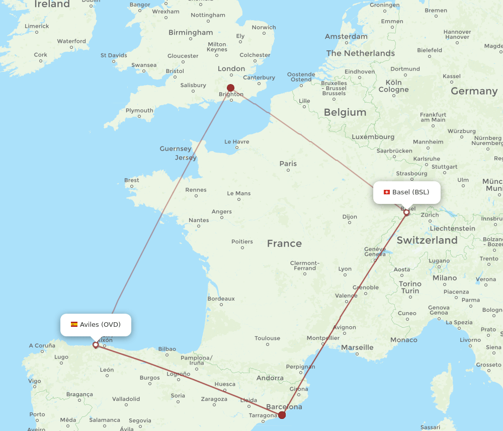OVD-BSL flight routes