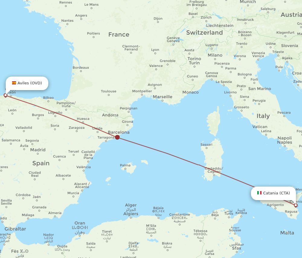 OVD-CTA flight routes