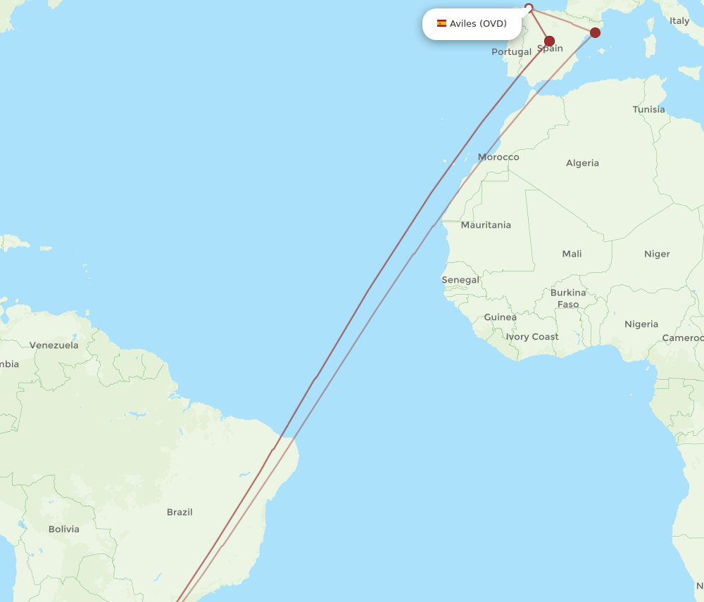OVD to EZE flights and routes map