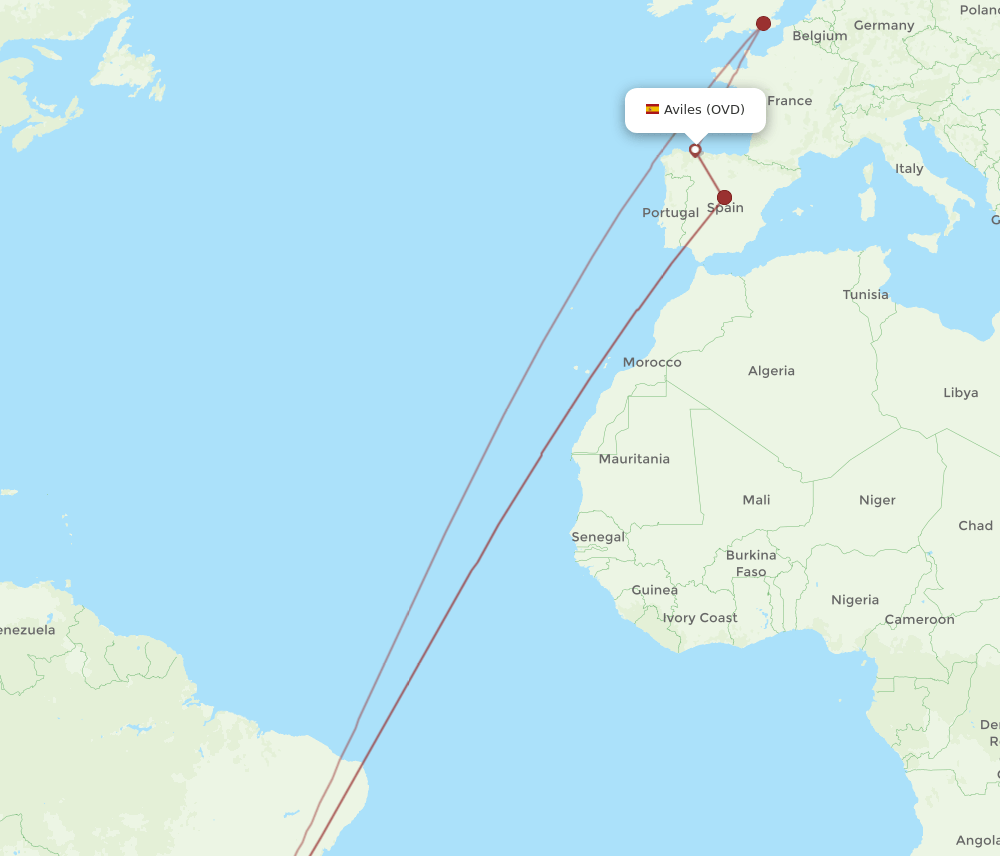 OVD-GRU flight routes