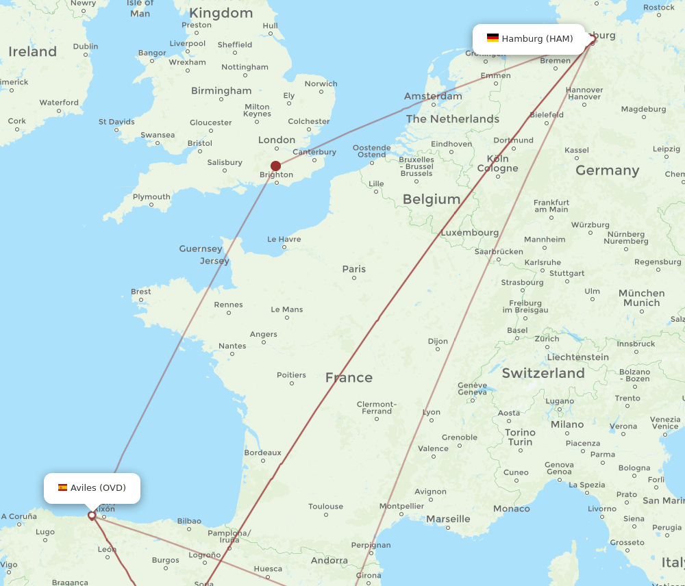 OVD-HAM flight routes
