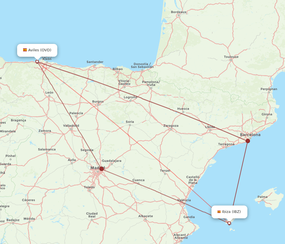 OVD-IBZ flight routes
