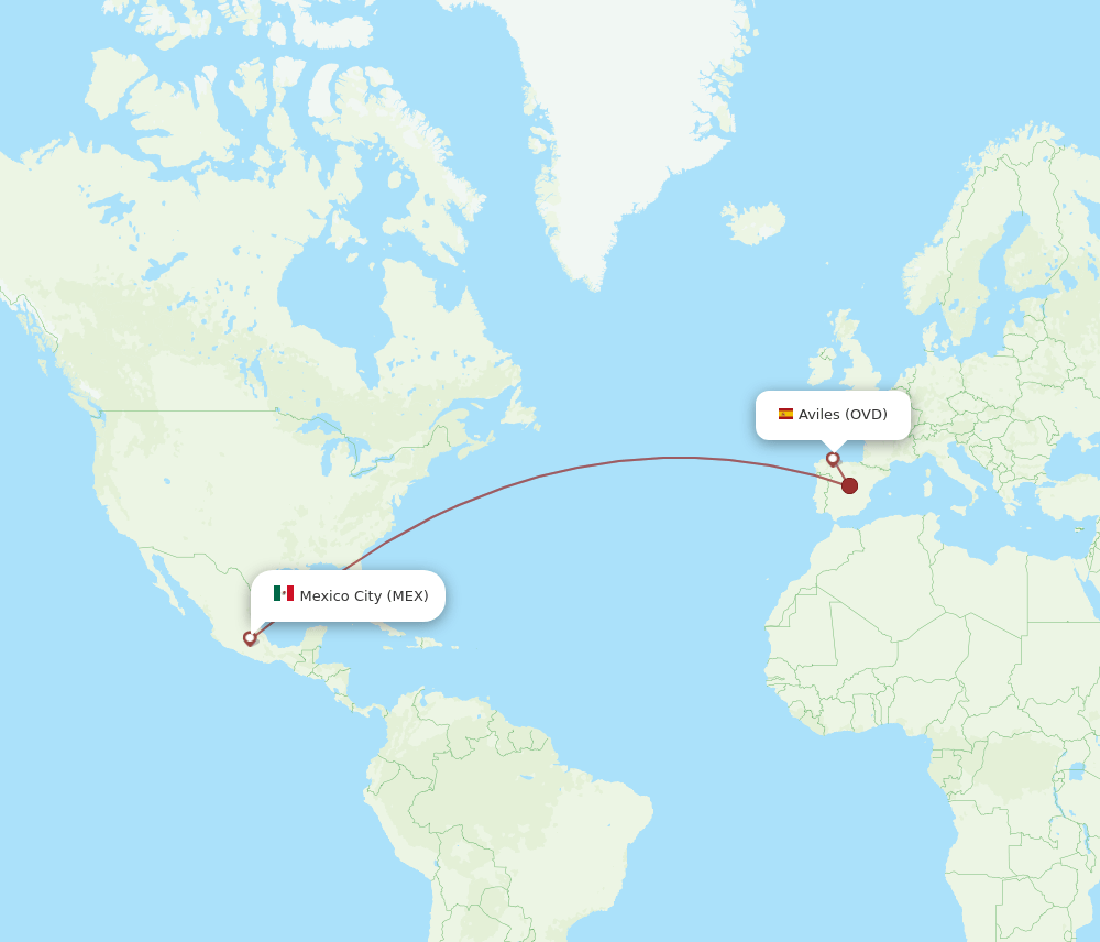 OVD-MEX flight routes
