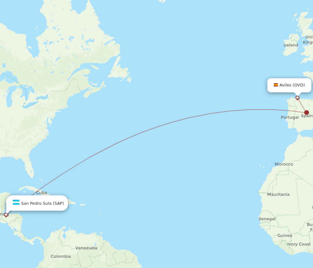 OVD-SAP flight routes