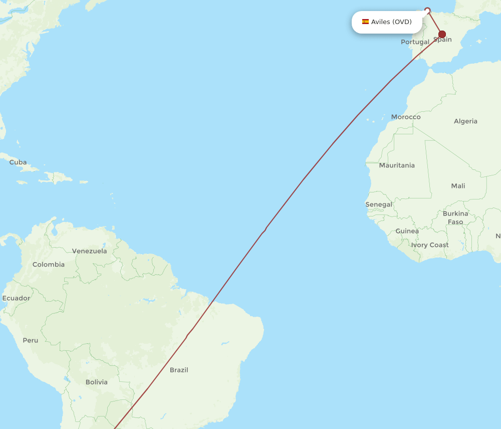 OVD-SCL flight routes