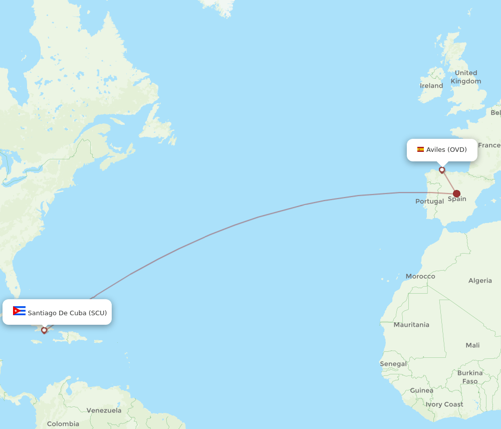 OVD-SCU flight routes