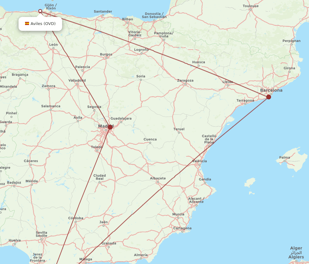 OVD-TNG flight routes