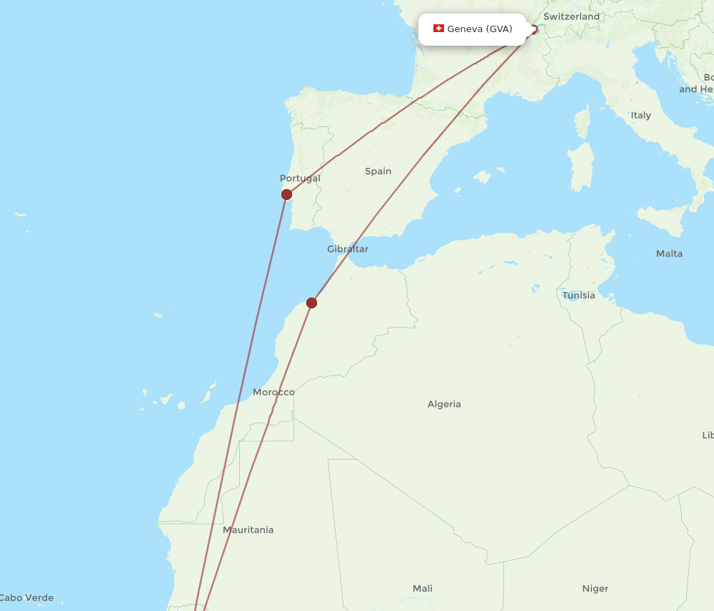 OXB-GVA flight routes