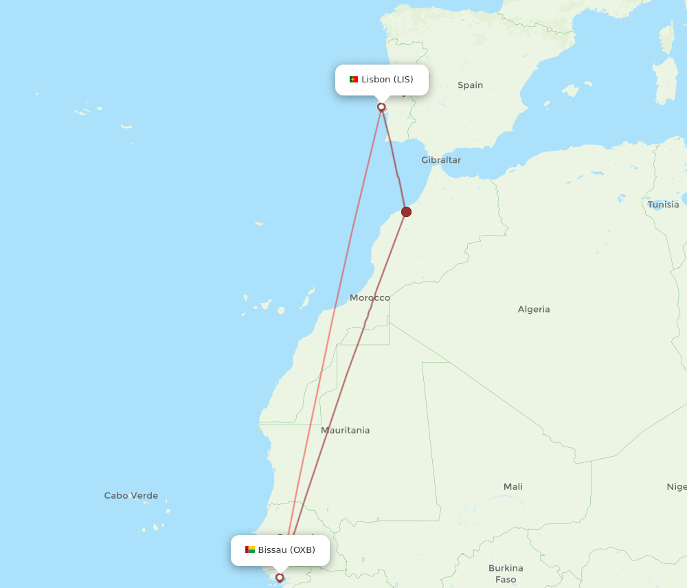 OXB-LIS flight routes