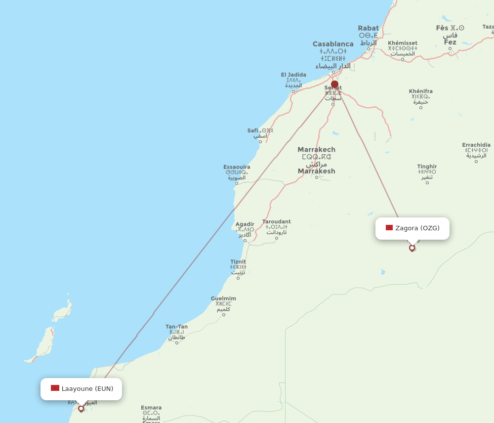 OZG to EUN flights and routes map