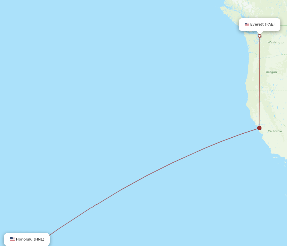 PAE-HNL flight routes
