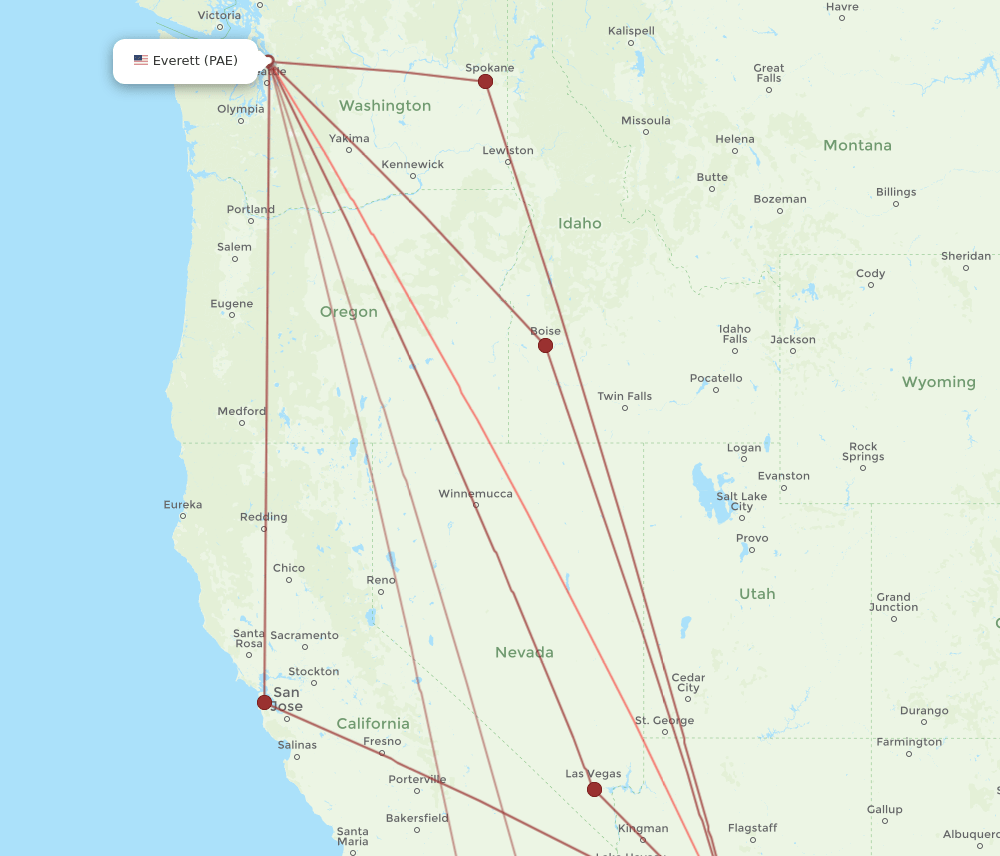 PAE-PHX flight routes