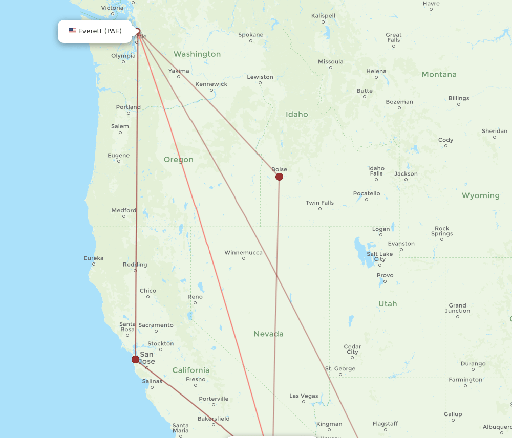 PAE-PSP flight routes