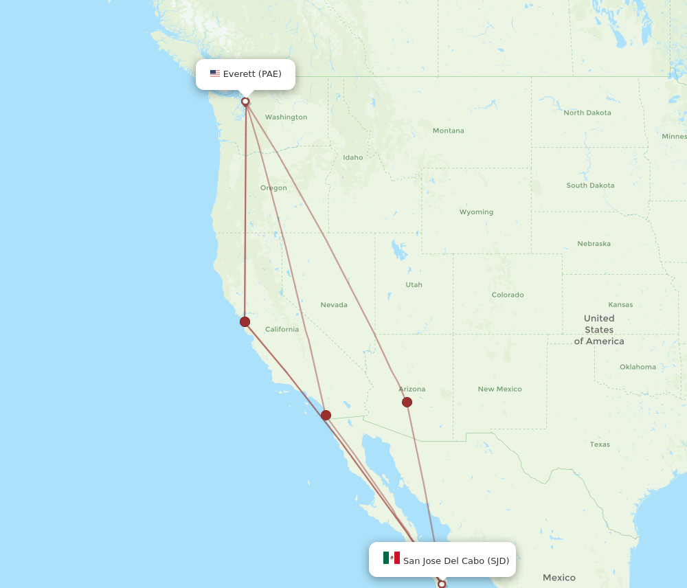 PAE-SJD flight routes