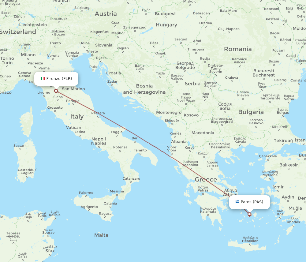 PAS-FLR flight routes