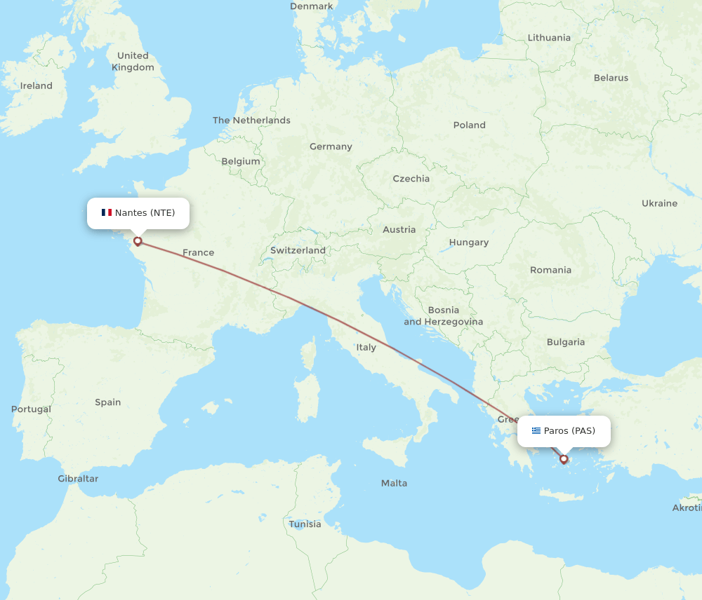 PAS-NTE flight routes