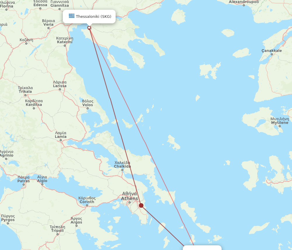 PAS-SKG flight routes