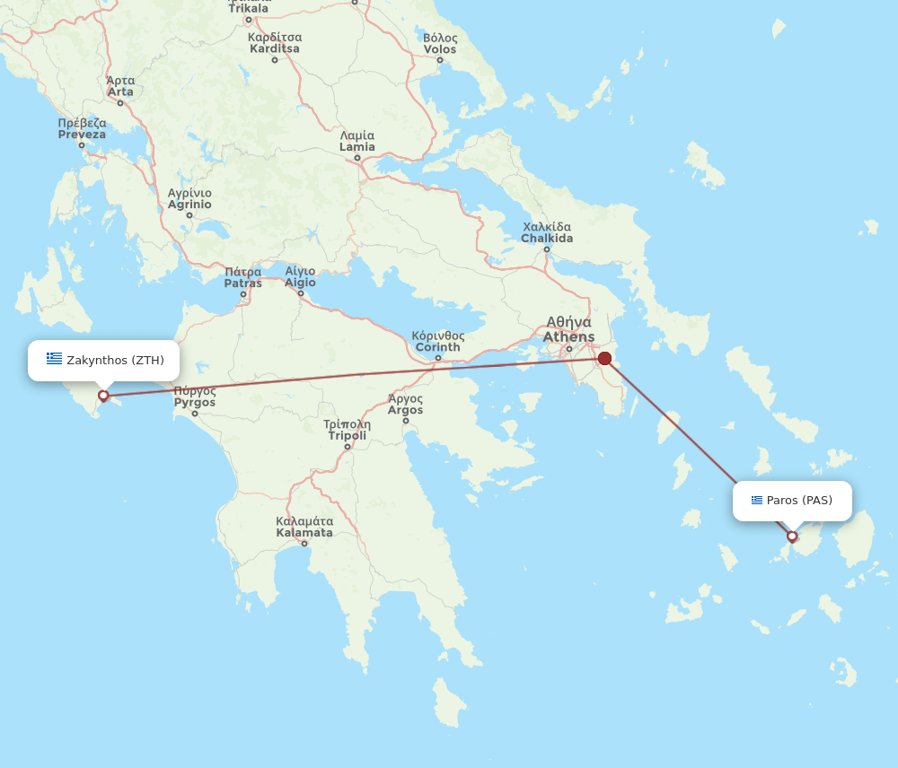 PAS-ZTH flight routes