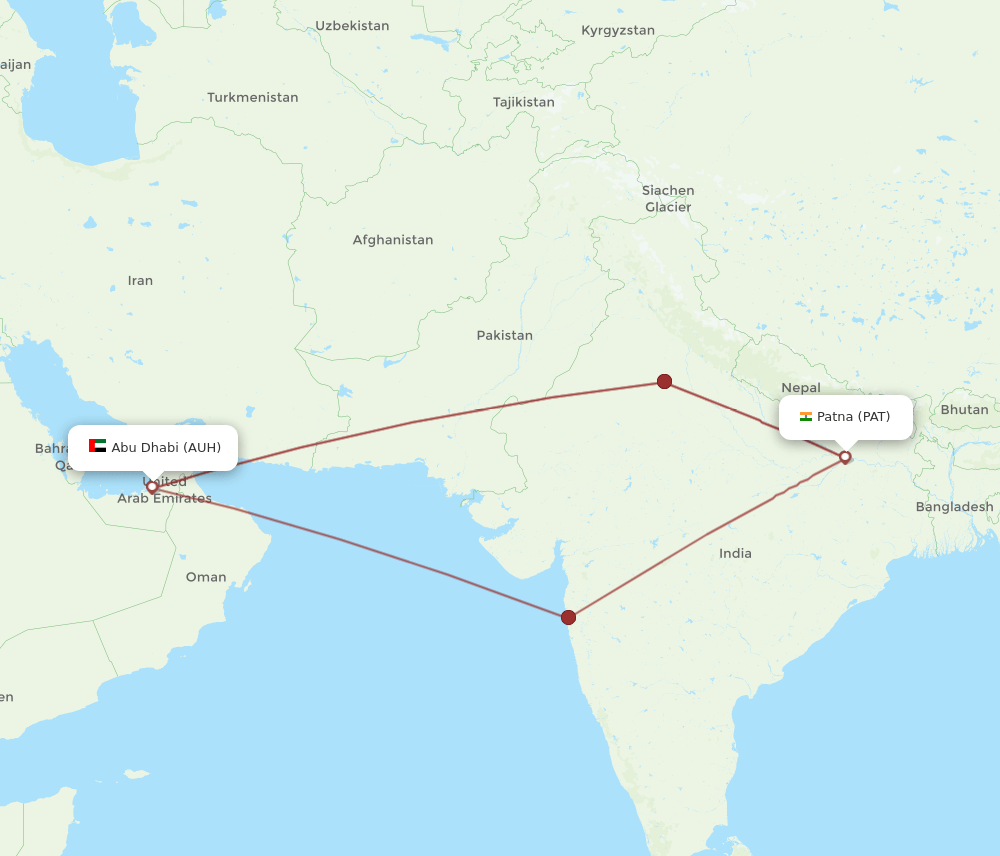 PAT-AUH flight routes