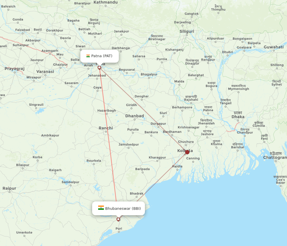 PAT-BBI flight routes