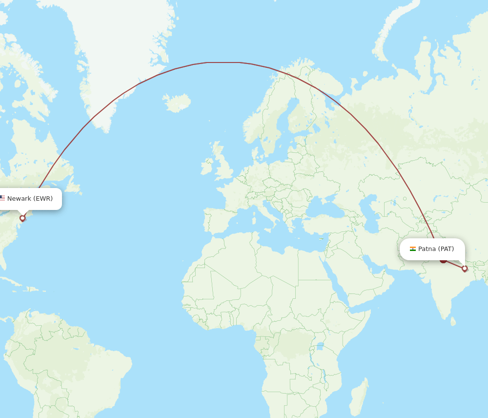 PAT-EWR flight routes