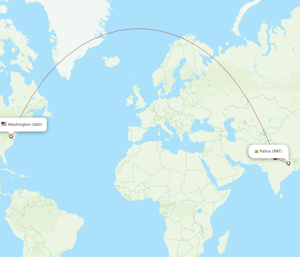 PAT-IAD flight routes