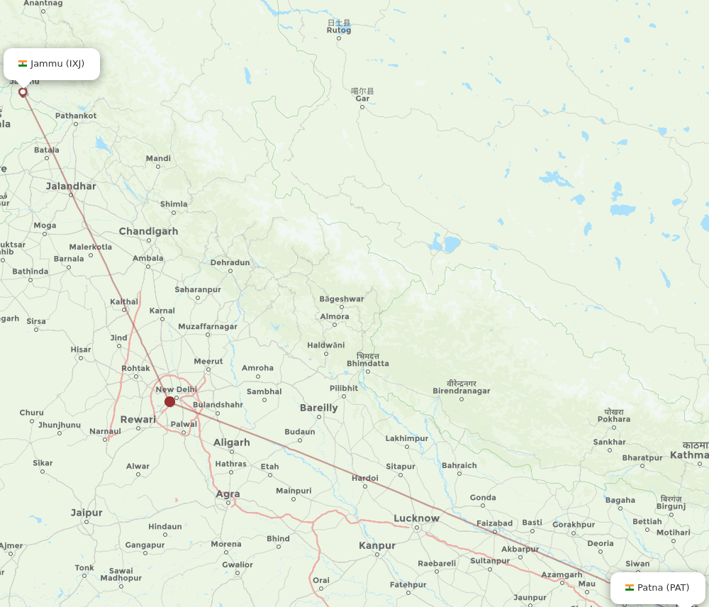 PAT to IXJ flights and routes map