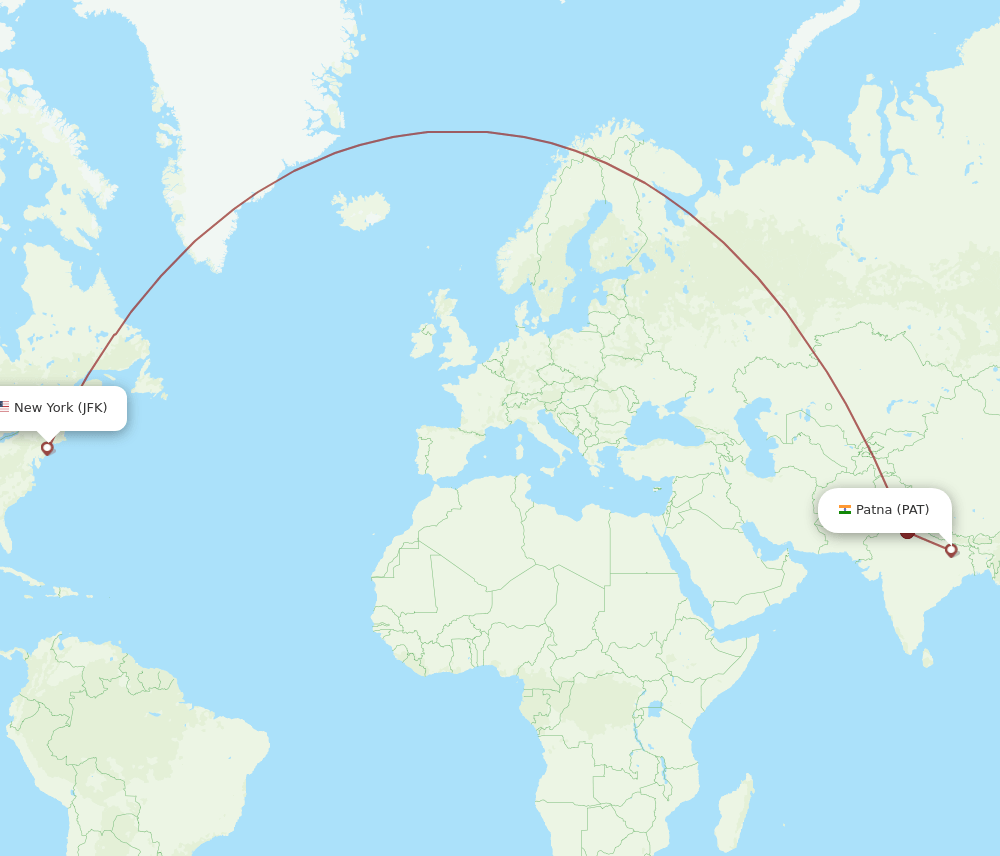 PAT to JFK flights and routes map