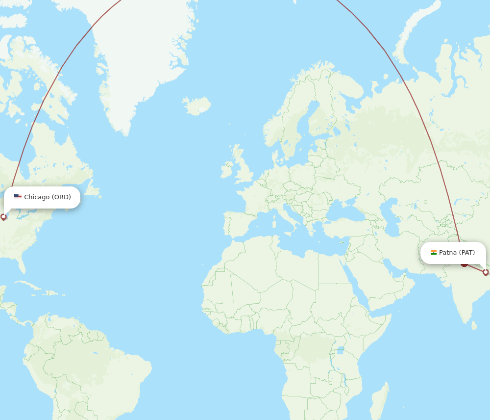 PAT-ORD flight routes