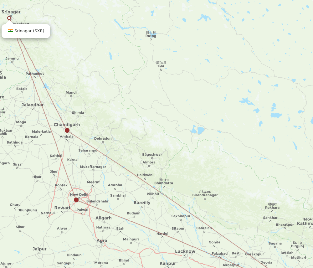 PAT to SXR flights and routes map