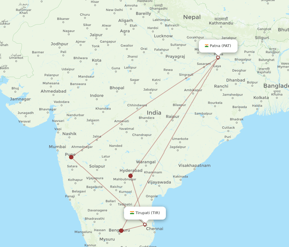 PAT-TIR flight routes