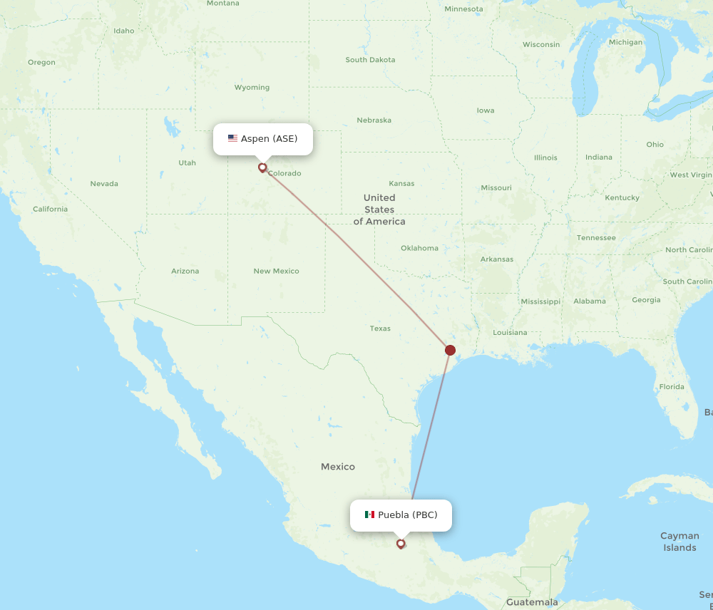 PBC-ASE flight routes