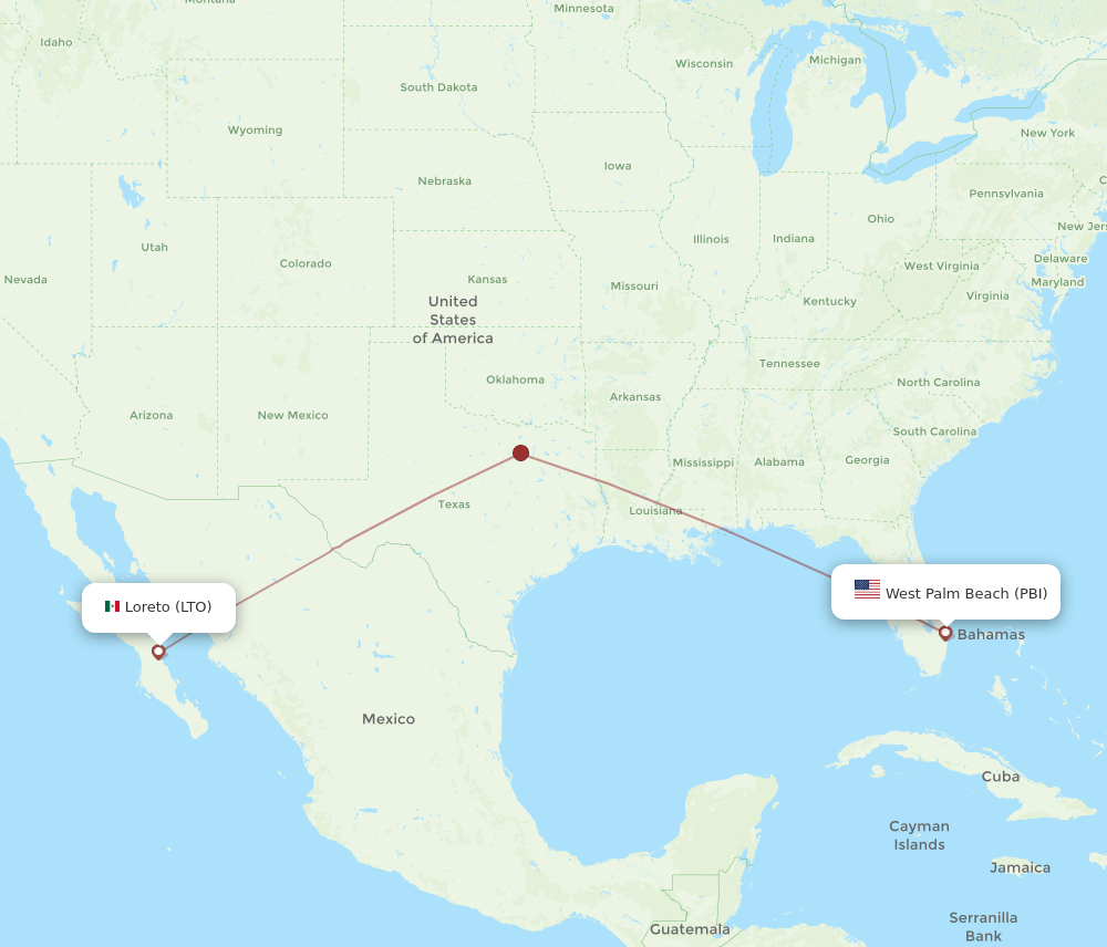 PBI-LTO flight routes