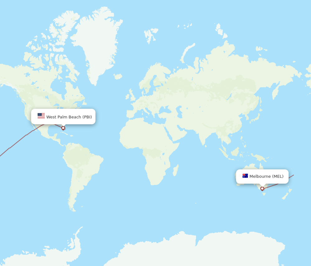 PBI-MEL flight routes