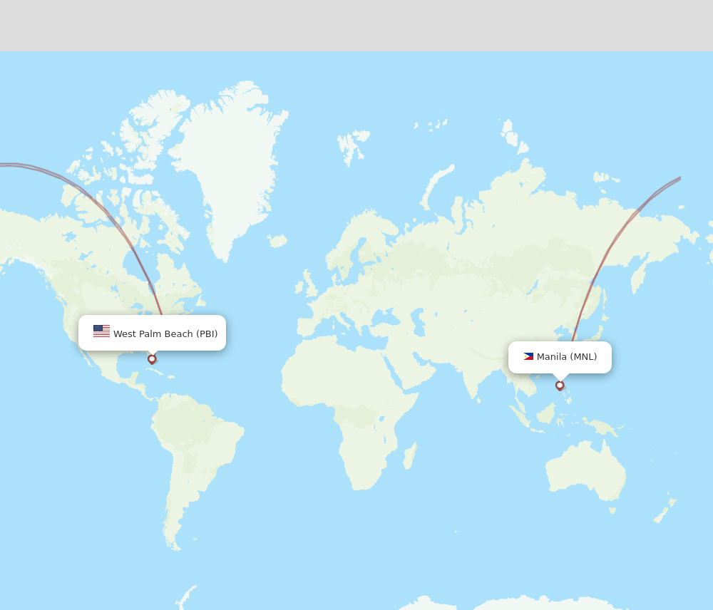 PBI-MNL flight routes