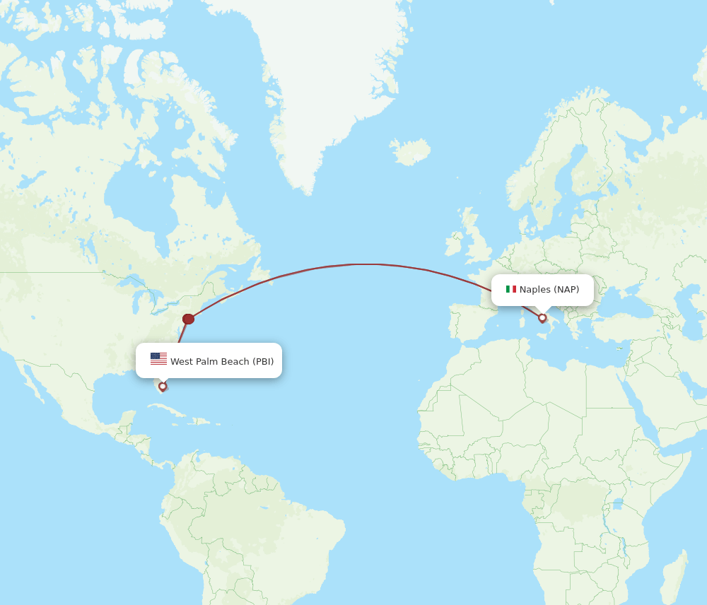 PBI-NAP flight routes