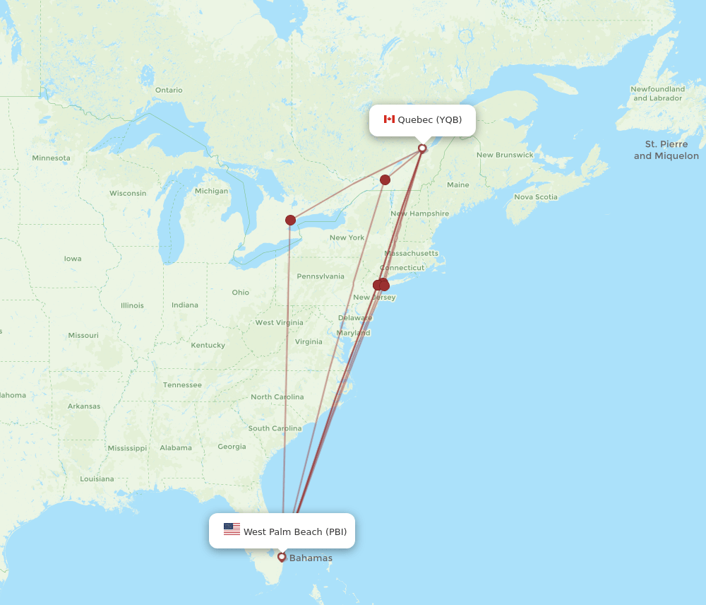 PBI-YQB flight routes