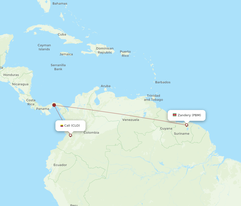 PBM-CLO flight routes