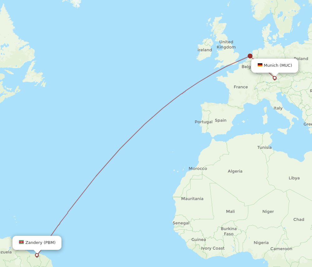 PBM-MUC flight routes