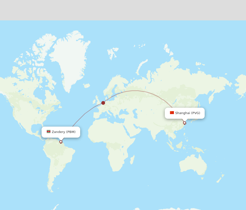 PBM-PVG flight routes