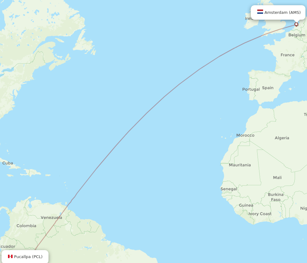 PCL-AMS flight routes