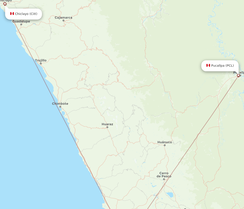 PCL to CIX flights and routes map