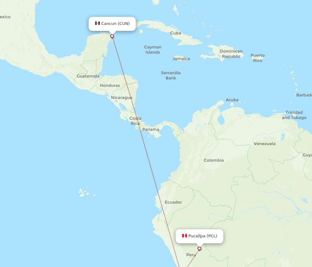 PCL-CUN flight routes